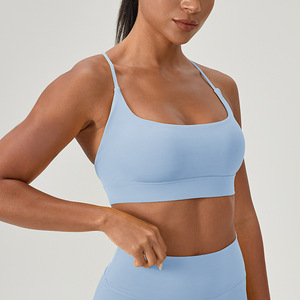 Wholesale Women's Crisscross <b>Strap</b> Sports <b>Bra</b> Square Neck Yoga <b>Bra</b> with Removable Pads Quick Dry Medium Support Activewear - Product Image 6