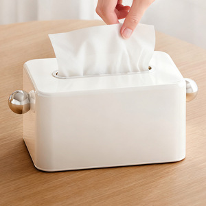 Caja de pañuelos multiusos de plástico minimalista de gran capacidad para mesas de comedor y de café, organización diaria para la sala de estar - Product Image 2