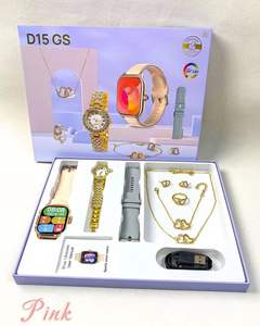 Confezione regalo di lusso D15 GS 6-in-1 da donna elegante abito quadrato impermeabile collana orecchini anello risposta funzione compatibile iOS - Product Image 3