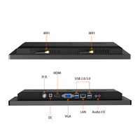 Ordinateur tout-en-un industriel de 15,6 pouces avec écran plat intégral, 8 Go de RAM, 256 Go de SSD, processeur double cœur I5, écran tactile intégré