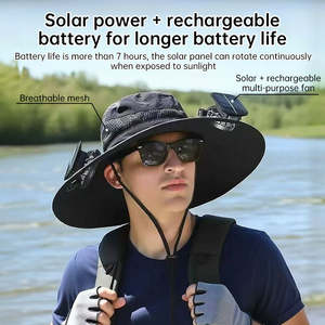 Sombreros de Pescador con Ventilador Solar y Protección Solar para Hombre, Personalizados, para Exteriores, Ideales para Camping y Pesca, Venta al Por Mayor para el Verano - Product Image 2