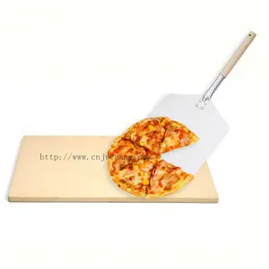 Pizza Oven Stone Factory Sell Baking Cordierite Pizza Oven Stone Detachable Peel With Stainless Steel Cutter Accessories Set