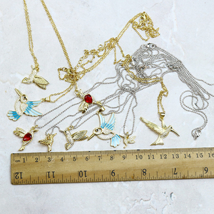 Pendientes con colgante de pájaros, joyería micro pavimentada de circonio, <span class=keywords><strong>collar</strong></span> con colibrí, 2022 - Product Image 6
