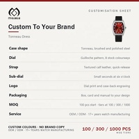 Montre OEM avec logo personnalisé, quartz analogique, cristal saphir, acier inoxydable, fabricant de marque privée, montre à quartz personnalisée