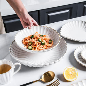 Juego de Tazones de Cerámica Blanca Creativa, Aptos para Microondas, Platos para Arroz para Uso Doméstico, Estilo Japonés Moderno Minimalista - Product Image 3