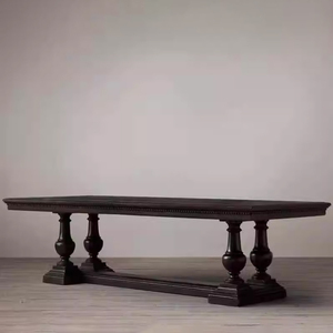 Phong Cách Mộc Mạc Nhiệm Vụ Nặng Nề Nhà Bàn Ăn Đặt Gỗ Hình Chữ Nhật Nhà Ăn Đồ Nội Thất Phòng 12 Chỗ Ngồi Bàn Ăn - Product Image 6