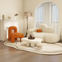 Canapé trois places en velours en forme de nuage, style beurre, ensemble tendance modulaire pour espaces de vie compacts, villas, écoles, centres commerciaux, salons de beauté
