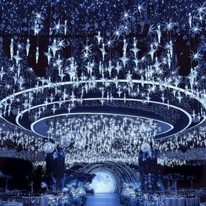 Decoración de Techo Acrílica con Forma de Estrella para Bodas, 10 Cabezas, Lámpara de Araña de Estrellas de la Suerte, Iluminación Decorativa para Festivales, Eventos, Fiestas y Bodas - Product Image 5