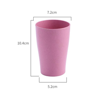 Offre Spéciale – Gobelets Réutilisables en Paille de Blé 9oz (280ml) Rose/Bleu/Vert/Beige – Légers, Empilables et Lavables au Lave-Vaisselle