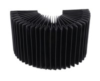 Protection souple en nylon noir pour guide de machine CNC, soufflet anti-poussière, bouclier lamellaire blindé