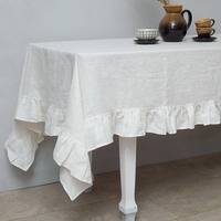 Nappe jupe Onrays 100% lin, tissu uni, décoration maison/mariage, tailles et couleurs personnalisées disponibles, nappe, couvre-table