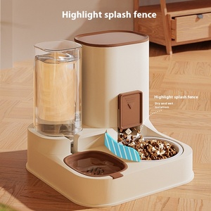 Mangkuk air plastik keramik 2 in 1, 3L makanan 1,3 l mangkuk tempat makan otomatis kucing anjing hewan peliharaan - Product Image 2