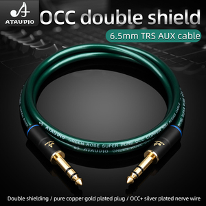 Một mảnh Hifi 6.5mm Cáp âm thanh kép che chắn OCC lõi Stereo phụ trợ mở rộng 6.35mm Jack M/m 6.5mm TRS Cáp âm thanh - Product Image 2