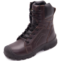 Botas de Seguridad de Cuero Genuino al por Mayor, Zapatos de Trabajo con Puntera de Material Compuesto, Antipinchazos, de Media Caña, Calzado de Seguridad Industrial