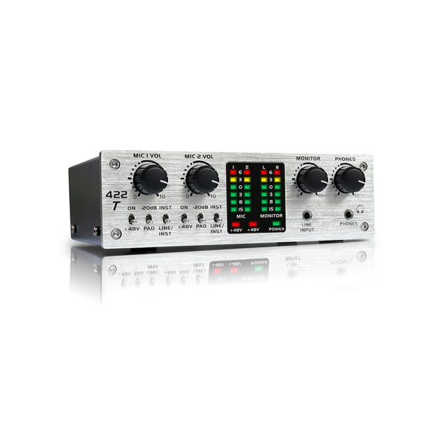 Professional 4-Channel 48V Sound Card USB Audio Mixer Interface  DC5V Power Supply for Recording