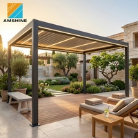 Pérgola de Aluminio de Lujo con Techo Motorizado, Moderna Toldo Bioclimático para Exteriores, Ideal para Proyectos Residenciales y Comerciales