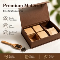 Boîte cadeau de thé brun de qualité supérieure HuanXing, boîte d'emballage rigide à couvercle rabattable avec logo personnalisé et diviseurs intérieurs pour coffret cadeau de sachets de thé