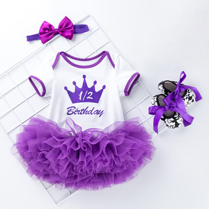 4 Pieces Boutique First Birthday Gift White Bodysuit Pink Fluffy Pettiskirt Baby Girl 1st Birthday Cake Smash Outfit <b>Tutu</b> Dress - Product Image 3