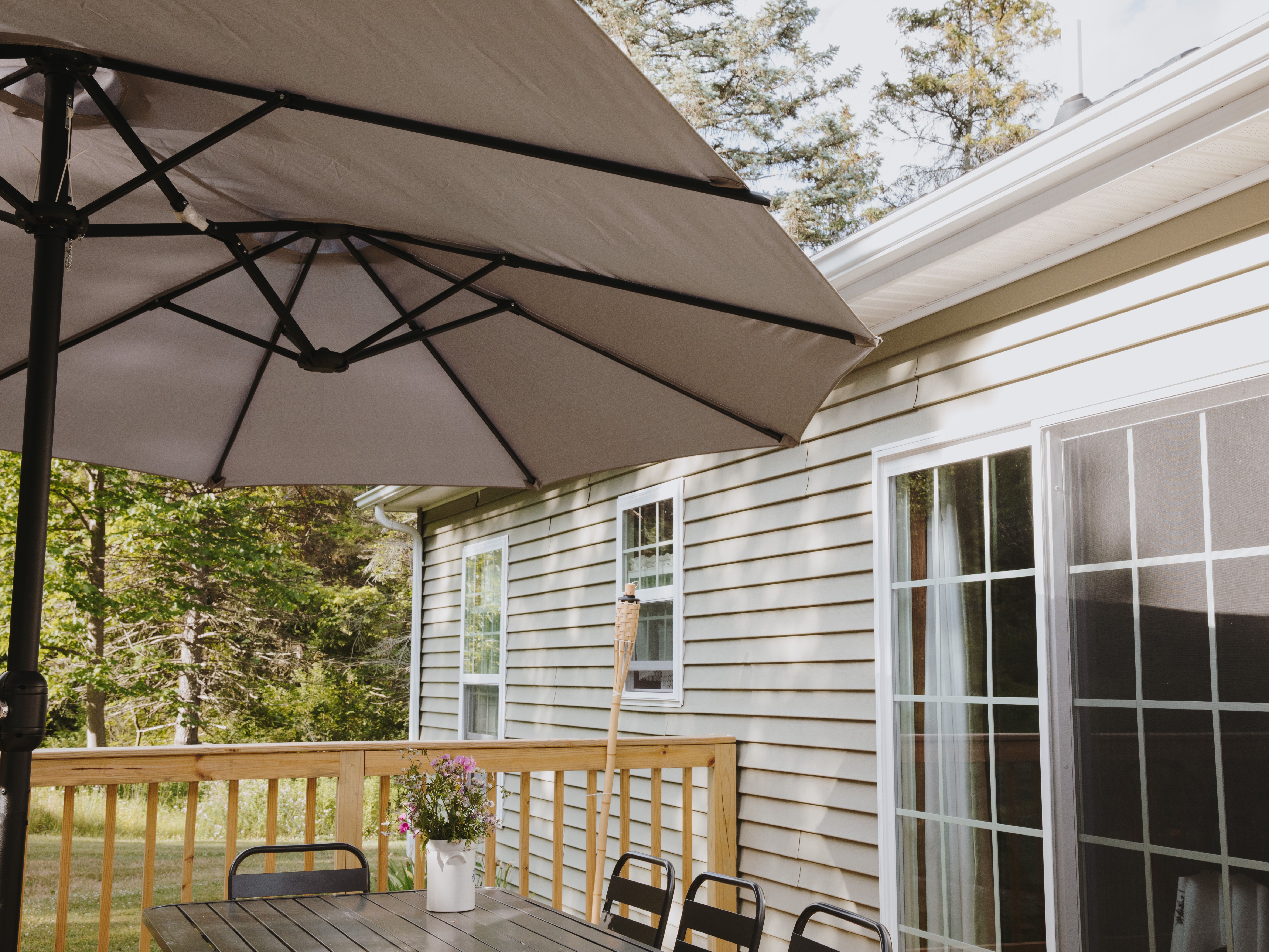 Large 15 Ft Double-Sided, Steel Twin Outdoor Sunshade Parasol