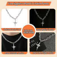 Collier en acier inoxydable 316 avec chaîne en pierre naturelle, chaîne claviculaire française, accessoires pour hommes et couples, hypoallergénique, collier étoile et croix