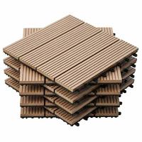 Dalles de sol carrées en composite bois-plastique pour extérieur, résistantes à l'usure, à assembler soi-même, avec grain de bois gaufré, sensation réaliste, emboîtables, modernes