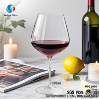 Samyo 370ML Verres à vin blanc uniques en verre borosilicate de haute qualité avec tige colorée en cristal, personnalisables pour événements