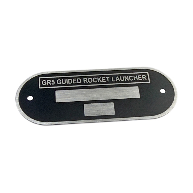 Customized Aluminum Nameplate with Black Brushed Texture Effect Product Application Sign