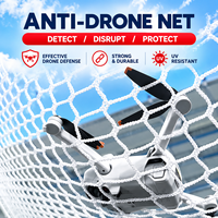 Filet de protection anti-drone robuste en gros, barrière de sécurité en maille avec service de découpe, blanc tricoté