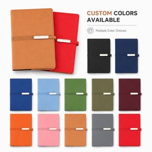 Custom Logo <b>A5</b> PU Leather Notebook Journal 100 Sheets Business Office Planner Professional Notebook with Metal Clasp Closure - Product Image 3