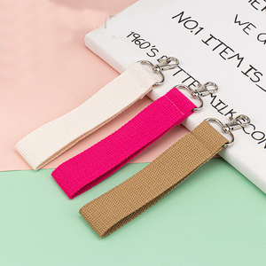 Tùy Chỉnh Bông Móc Khóa Carabiners Tên <span class=keywords><strong>Key</strong></span> <span class=keywords><strong>Tag</strong></span> Cho Bé Nylon Dây Đeo Trống Túi Hành Lý Thẻ Khuyến Mại Keychain - Product Image 2