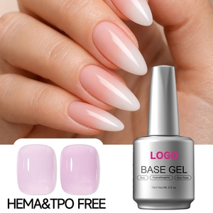 Esmalte de Gel UV 2 en 1 de Marca Privada, Sin HEMA ni TPO, No Tóxico, 15 ml, Proveedor Profesional de Uñas, Base de Gel de Goma con Logotipo Personalizado - Product Image 1
