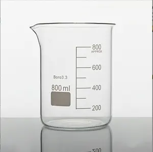 حلة كوارتز pyrex 250 مل 1000 مل 2000 مل للقياس 100 مل زجاج منخفض الشكل