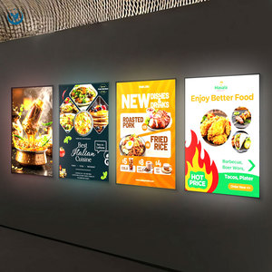 Slim A1 A2 A3 A4 Backlit khung Movie Poster treo tường tùy chỉnh quảng cáo siêu mỏng Glass <span class=keywords><strong>LED</strong></span> ánh sáng Hộp menu khung - Product Image 1