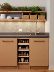 Armoires modernes en bois de hêtre massif, texture de grain naturel, charnières à fermeture douce, option d'assemblage en kit - Product Image 4