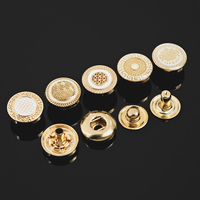 KUNSHUO – Lot de boutons-pression plats en alliage de zinc de 12 mm avec logo personnalisé, 4 pièces, dorés, pour Kurta, Thobe et autres vêtements pour hommes