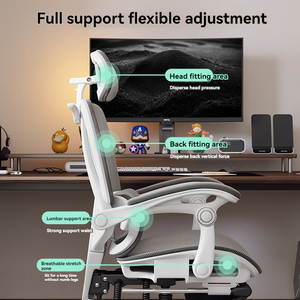 Silla giratoria de malla completa de fabricante, silla de Gerente de jefe, silla de oficina ergonómica ejecutiva reclinable para adultos - Product Image 5