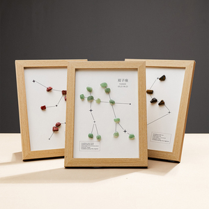 Cadre photo en cristal naturel avec 12 signes du zodiaque, ornements en éclats de cristal, pour la guérison, le Reiki, la décoration intérieure, l'équilibre énergétique, cadeau en gros - Product Image 5