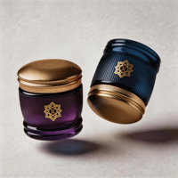 Pot cosmétique en verre de luxe personnalisé, 100 ml, récipient vide pour crème avec couvercle à vis doré pour l'emballage des soins de la peau