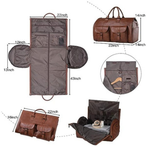 กระเป๋าหนัง IStapromo Gifts Leather Weekender Duffle Bag สายสะพายปรับได้ ปิดด้วยซิป สำหรับเดินทาง Unisex ความจุ 36–55 ลิตร ดีไซน์ทนทาน - Product Image 3