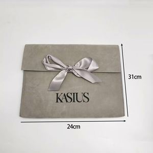 Pochette en velours réutilisable avec logo personnalisé OEM, haut de gamme, pour l'emballage de bijoux, présentoir de colliers - Product Image 3