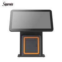 Système de point de vente tout-en-un 15,6 pouces pour restaurants, double écran capacitif, simple touche, 4G 64G DDR3 SDK CY1200, double écran POS
