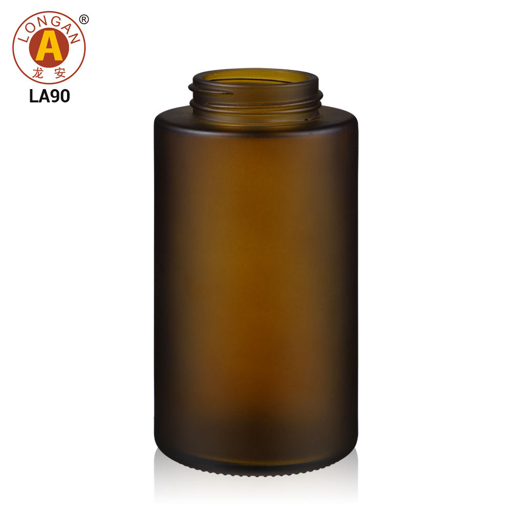 Flacon ambré givré sans tête de pompe