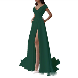 <span class=keywords><strong>Abito</strong></span> da Festa Elegante in Raso a Linea A, Lunghezza Pavimento, <span class=keywords><strong>con</strong></span> Vita Impero, Colore Rosso, <span class=keywords><strong>Nero</strong></span> o Bianco, a Prezzo Conveniente - Product Image 1