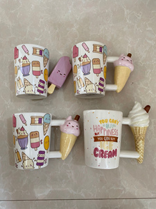 Lelyi Pack d'émoticônes 3D de dessins animés, sucettes glacées, crème glacée, tasses à café créatives et mignonnes, fournisseur de tasses en céramique de haute qualité - Product Image 6