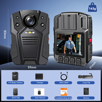 Caméras corporelles CAMMHD V10 4K/2160P avec audio et vidéo, deux batteries 4400mAh fonctionnant 14 heures, caméra corporelle H.265 avec vision nocturne