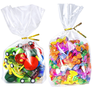 Sacchetti Trasparenti in Cellophane OPP con Logo Personalizzato, Grado Alimentare, 6x9 con Fondo <span class=keywords><strong>a</strong></span> Soffietto e Manici Flexiloop per Caramelle, Biscotti e Regali - Product Image 1