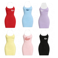 Vêtements pour femmes Y2K, jupes personnalisées avec logo, ensemble de vêtements décontractés en coton modal côtelé, robe décontractée, jupes pour femmes