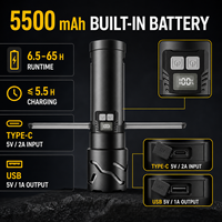 Lampe de travail LED en alliage d'aluminium F450 30W IP44 5500mAh avec crochet de suspension Type-C et portée de faisceau >500m pour atelier de réparation automobile