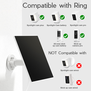 Zonnepaneel voor Ring Camera, 2-pack 3W zonnepaneel met 4000mAh batterij voor camera zonnelader compatibel met Ring Spotlight - Product Image 2
