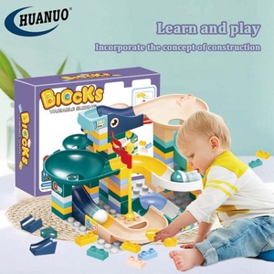 100Pcs Đá Cẩm Thạch Chạy Xây Dựng Khối Bộ Tự Làm Lắp Ráp Lớn Hạt Nhựa Trượt Bóng Xây Dựng Khối Đồ Chơi - Product Image 3
